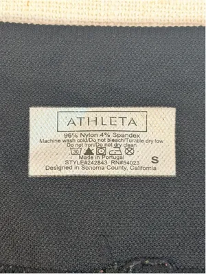 Athleta Women’s Seamless Striped Tight Leggings Black Silver Shimmer Small thumbnail 4