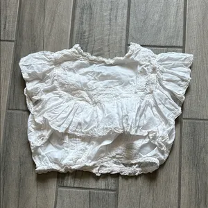 LoveShackFancy White Ruffled Blouse thumbnail 4