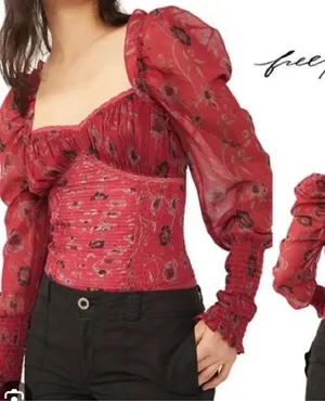 NWOT free people Brunch Date Bodysuit thumbnail 2