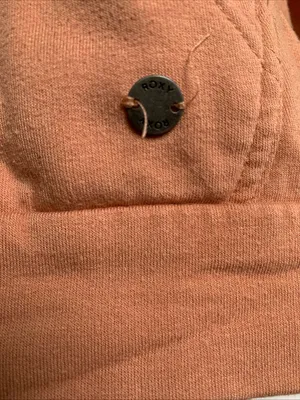 Roxy size small peach cropped long sleeve hoodie sweatshirt thumbnail 3