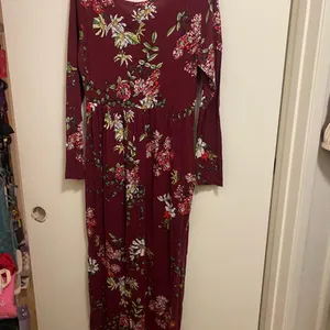 Viishow Womens Maxi Dress L Large Burgundy Red Floral Print Long Sleeve thumbnail 6
