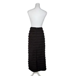 NWT H&M Dark Brown Fringe Maxi Pencil Skirt thumbnail 6