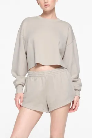 SKIMS COTTON FLEECE CLASSIC SHORT Stone NEW NWT size XL‎ thumbnail 1