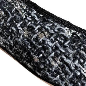 Like New Sam Edelman Sara Leather Tweed Flats Black Silver Size 7.5 thumbnail 7