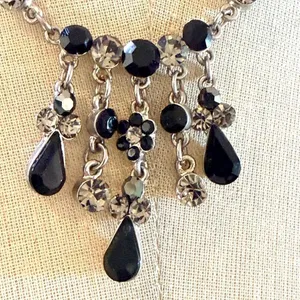 BLV Belle La Vie Black Crystal Chandelier Necklace thumbnail 2