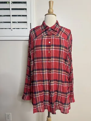 Love Stitch Size Medium (M) Plaid Button-Up Shirt with Chest Pocket thumbnail 2