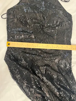 Mis Ord black prom sequin dress size M thumbnail 10