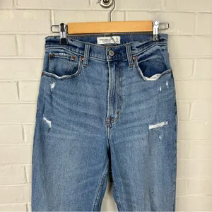 Abercrombie + Fitch Curve Love Ankle Straight Ultra High Rise Jeans Size 27/4 thumbnail 4