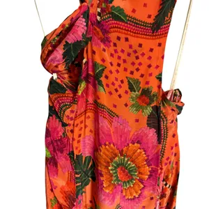 Farm Rio Blooming Garden Floral Print One Shoulder Cut Out Cocktail Maxi Dress M thumbnail 9