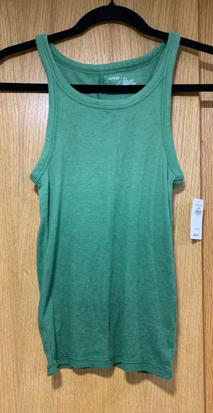 Aerie Green Ombre Ribbed Scoop-Neck Tank - Size Medium thumbnail 1