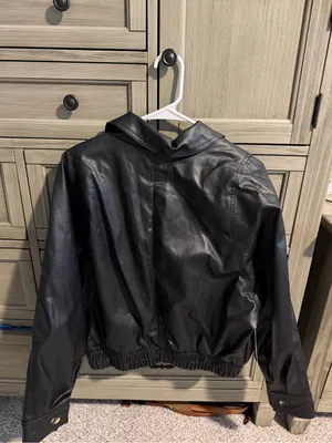 Hudson Gray Hudson Bay Black Faux Leather Double-Breasted Jacket thumbnail 4