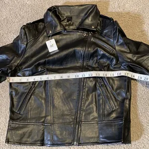 Women’s Black Faux Leather Jacket M Lil Peep NWT thumbnail 6