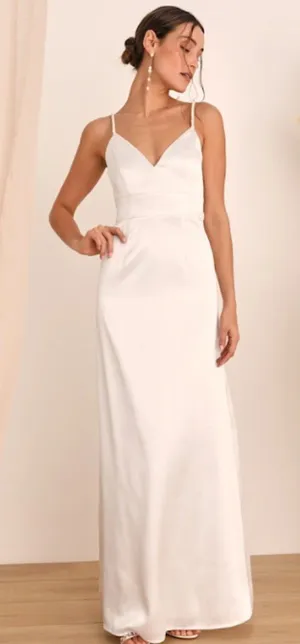 LULUS Sexy Bridal Wedding Elegant Sophisticated Romantic Pearls Gown thumbnail 1