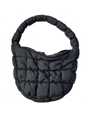 Black quilted shoulder bag thumbnail 2