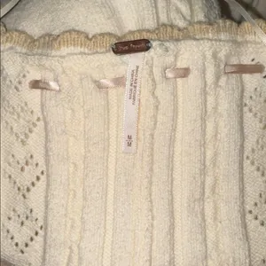 NEW FREE PEOPLE Heart Of Gold Long Sleeves knitted Midi Dress in Egret ivory M thumbnail 8