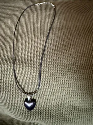 Deep Purple Heart Pendant Necklace - Women Jewelry thumbnail 3