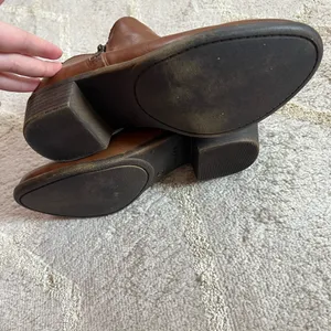 Caramel Brown Leather Ankle Boots Dunes Size 8 thumbnail 3