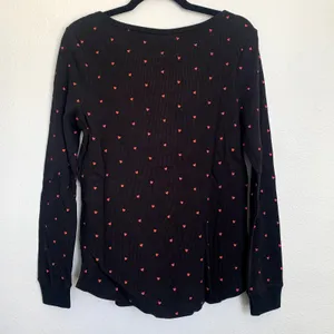 NWT‎ Revolve Plush Thermal Heart Pajama Scrunchie Set in Black Red thumbnail 4