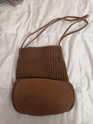 Brown crotchet boho purse thumbnail 4