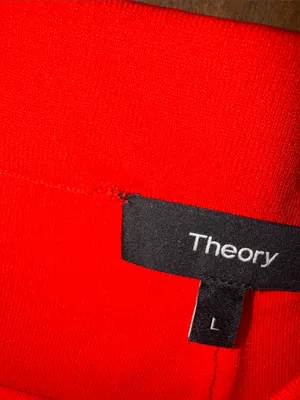Theory high-waist wide-leg crop pants in a vibrant red thumbnail 8