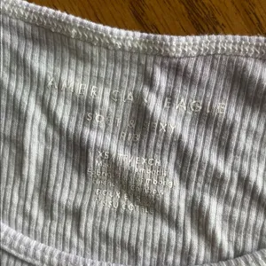 White And Purple American Eagle Ribbed Crop Top thumbnail 4