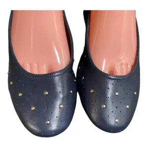 Aerosoles x Martha Stewart Shelley Flats 8.5 Navy Leather Studded Ballet Shoes thumbnail 8