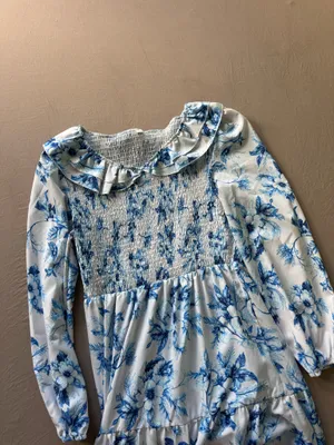 Peasant Floral Smocked Tiered Maxi Dress thumbnail 5