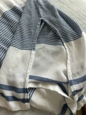 Southern Tide White & Blue V-Neck Striped Tunic Cover-up thumbnail 5