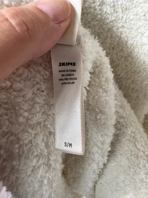 Skims Women’s Off White Ivory Teddy Bouclé Sherpa High Neck Fleece Size S/M thumbnail 7