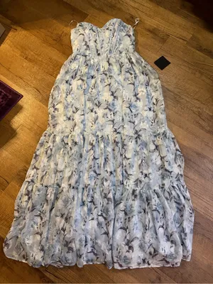 Lulu's Let There Be Romance Slate Blue Burnout Floral Maxi Dress thumbnail 4
