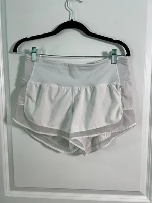 Lululemon Mind Over Miles Short White Size 6 Preppy Coastal Low Rise Workout thumbnail 5
