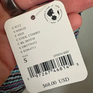 Free People One Way Baby Polo Tee cool combo blue motif NWT S thumbnail 4