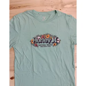 Women's Hurley Aloha Vibes Graphic T-Shirt - Size Large (L) Mint Green - Floral thumbnail 3