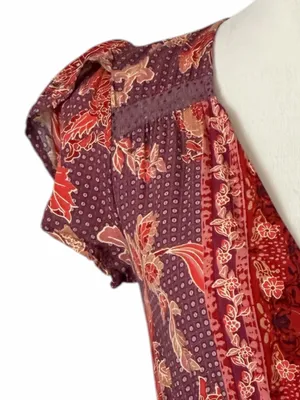 Jaase Indie Button Front Maxi Dress Women’s Size XS Bohemian Maxi Brown Floral thumbnail 11
