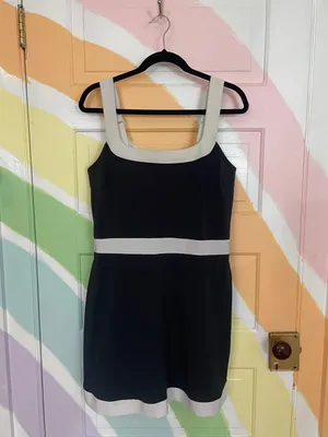 Abercrombie & Fitch Mini Skort Dress Black & White Tennis Athletic Golf Sz LT 🧡🎀 thumbnail 4