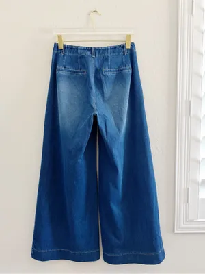 NEW Halara Flex High Waisted Pockets Washed Casual Wide Leg Jeans Size M thumbnail 4