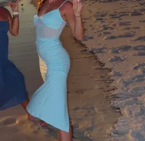 Peppermayo Mint blue dress with sheer cut out thumbnail 5