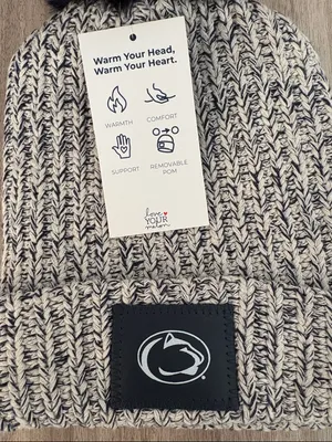 Love Your Melon NWT Penn State Pom Beanie Navy Blue and White OS thumbnail 3