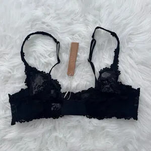 Skims Stretch Lace Unlined Scoop Bra Soot Size 36A thumbnail 5