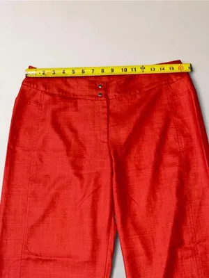 Babette Red Cropped Wide Leg Pants Size M Retro Y2K Trousers thumbnail 5