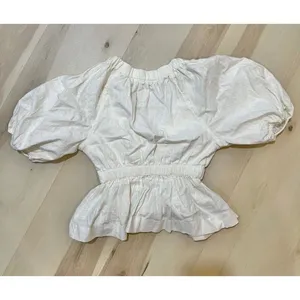 Abercrombie & Fitch Women XS Linen Blend Peplum Top Boho Cottage Boho Chic thumbnail 6