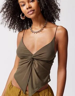 Urban Outfitters Khaki Twist Front Camisole thumbnail 1
