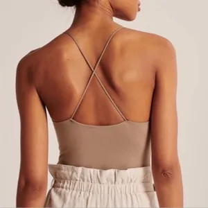 Abercrombie & Fitch Soft‎ A&F Drapey Light Brown Bodysuit thumbnail 3