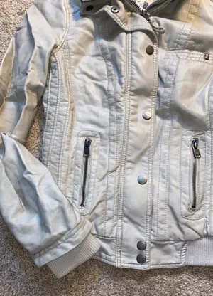 Garage Beige Leather Jacket thumbnail 3