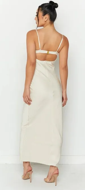 Beginning Boutique Mariana Cream Midi Dress thumbnail 2