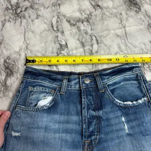 7 for all Mankind Distressed button fly high rise denim jeans straight leg 25 thumbnail 5