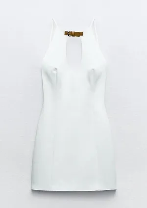 mini halter dress linen strap party coctail wedding casual thumbnail 11