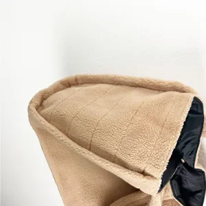 VICTORIA’S SECRET Tan Sherpa Fleece Double Straps Signature Logo Tote Bag thumbnail 6
