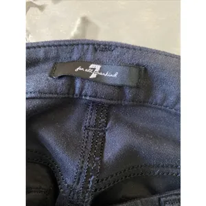 7 For All Mankind Faux‎ Suede Skinny Pants Womens Size 27 Black Coated Ankle thumbnail 7