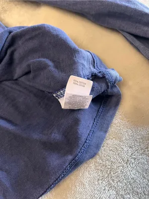 AERIE Vintage Wash Navy Cotton Crewneck Long Sleeve Tee Women’s Top Sz S EUC thumbnail 4